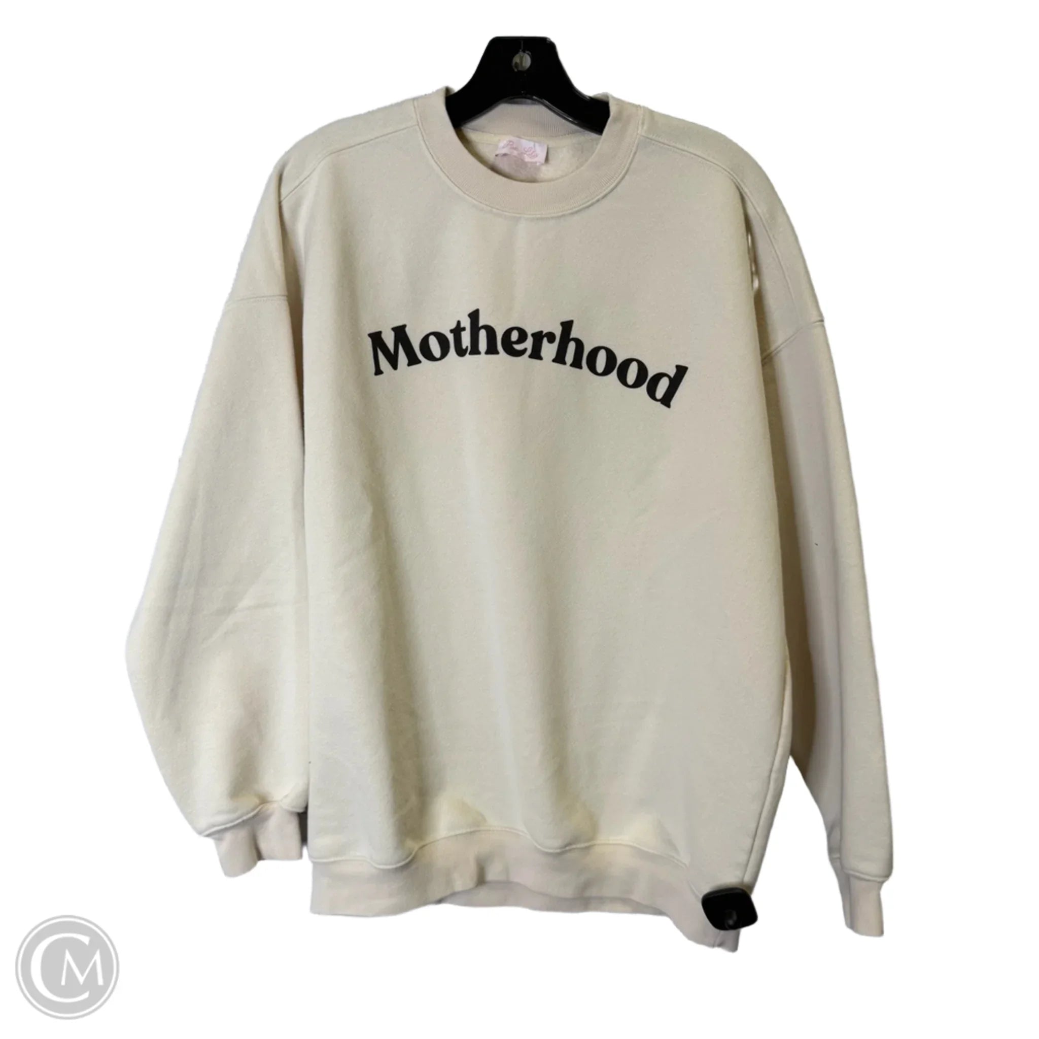 Men's Hoodies with Hidden PocketsSweatshirt Crewneck By Pink Lily In Cream, Size: S