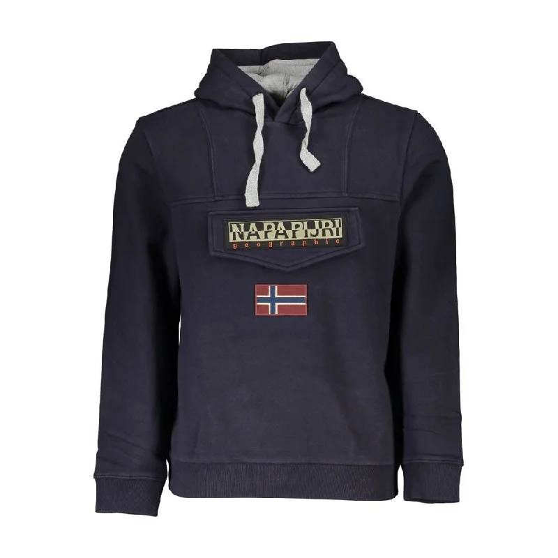 Athletic Men's Performance SweatersNapapijri Blue Cotton Men Men's Sweater
