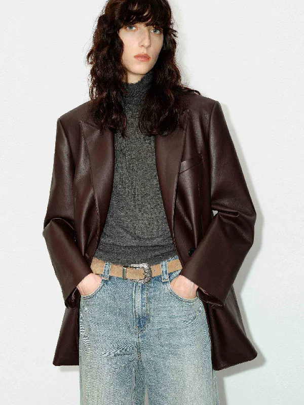 Oversized Leather Blazer