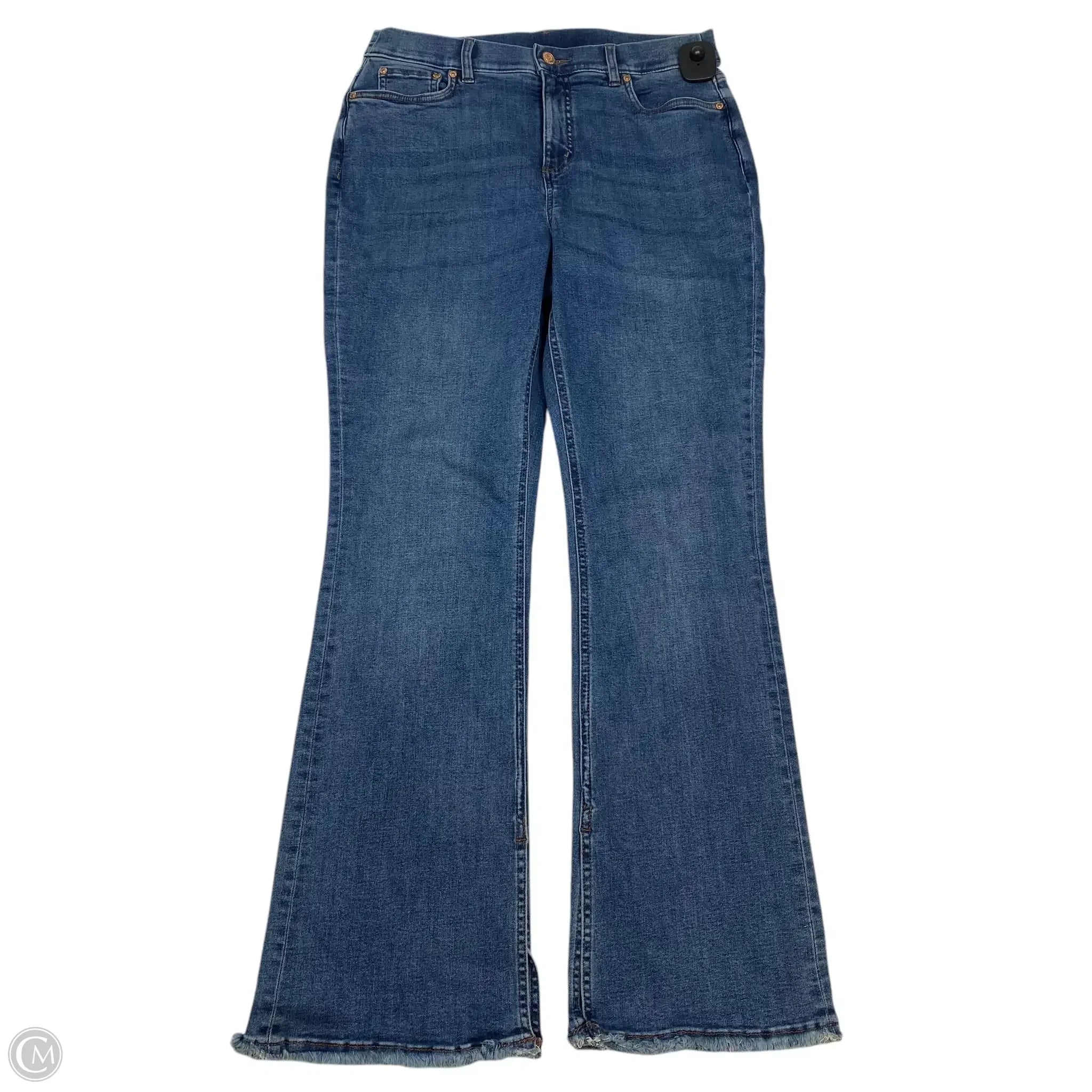 Leather Patch Men's JeansJeans Flared By Canyon Retreat In Blue Denim, Size: 10