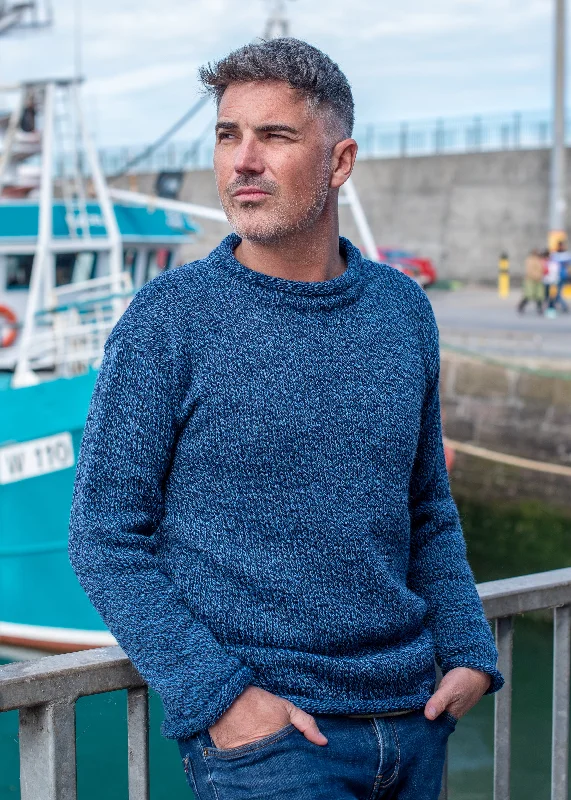 Chic Men's Cashmere SweatersDonegal Roll Neck Sweater | Blue Twist