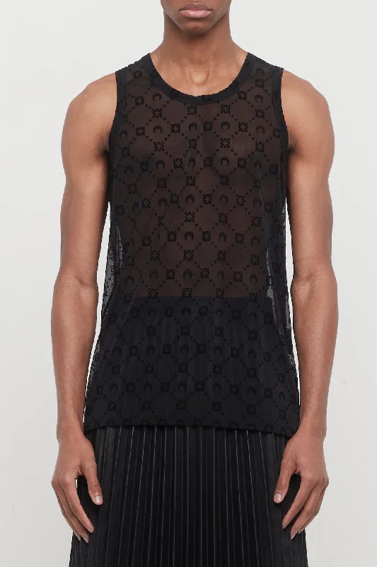 Marine Serre Moonogram Mesh Flock Tank Top