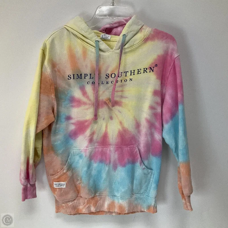 Warm Men's Thermal HoodiesSweatshirt Hoodie By Simply Southern In Tie Dye Print, Size: S