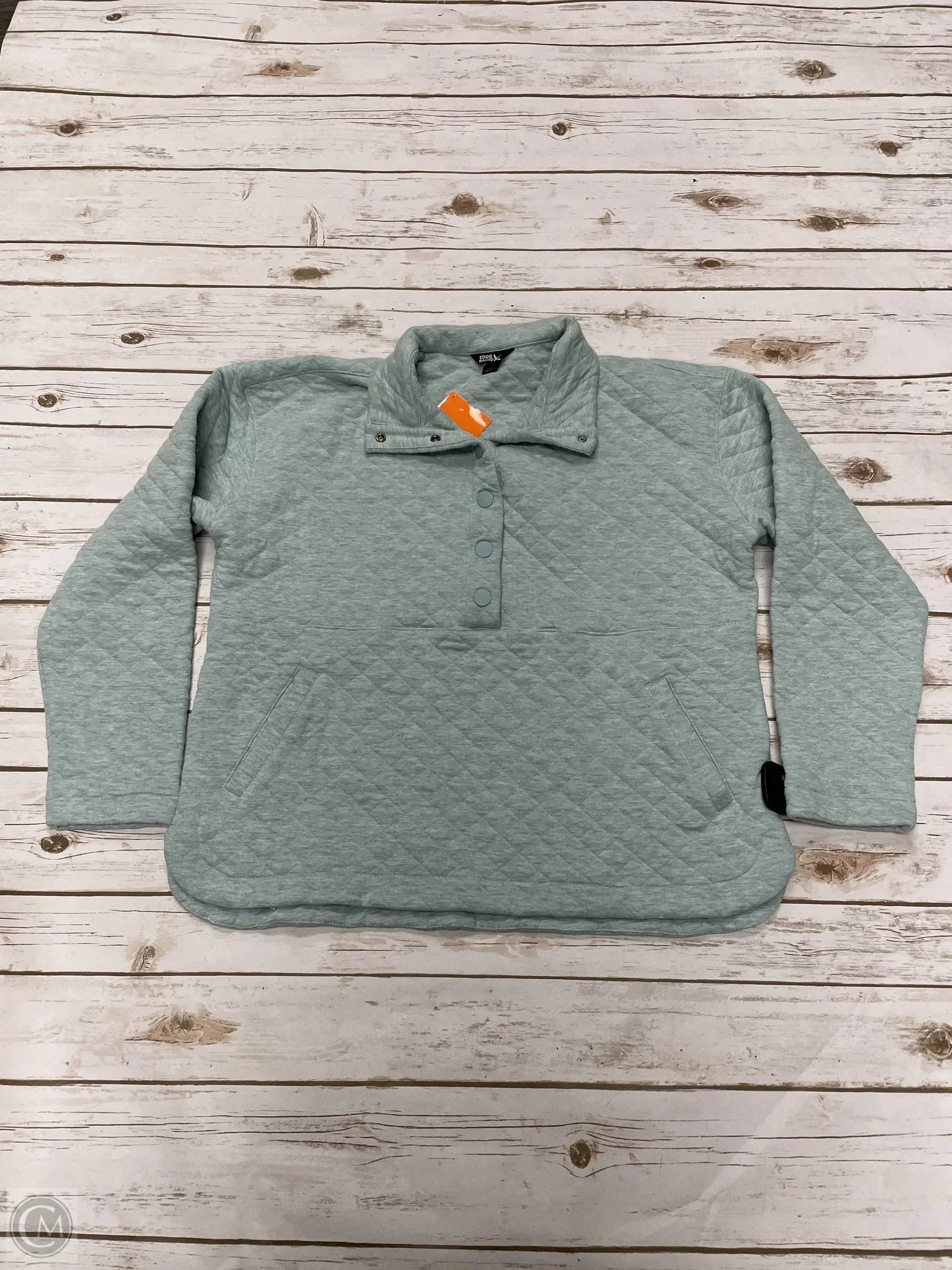Men's Hoodies with Embroidered PatchesSweatshirt Crewneck By Eddie Bauer In Teal, Size: L Men's Hoodies with Embroidered PatchesSweatshirt Crewneck By Eddie Bauer In Teal, Size: L