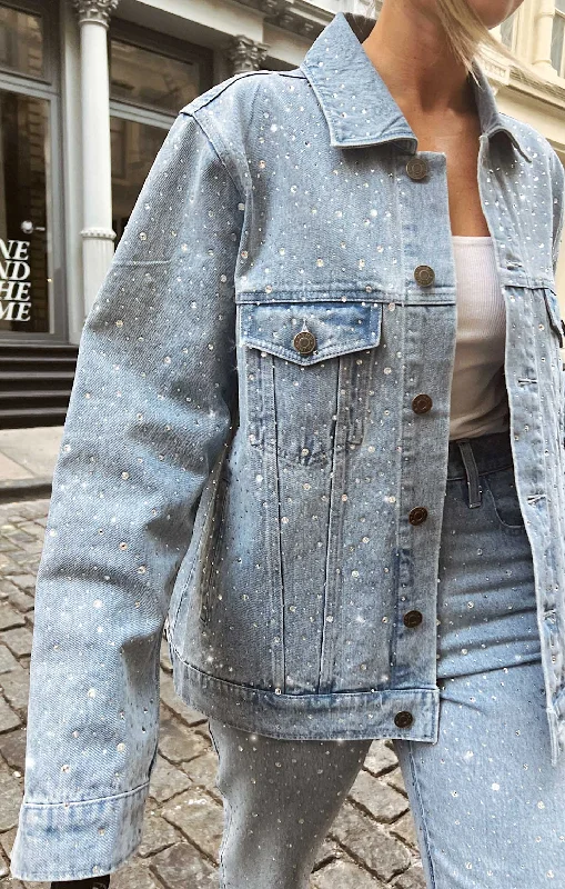Men's Jeans with EmbroideryDover Denim Jacket ~ Embellished Indigo