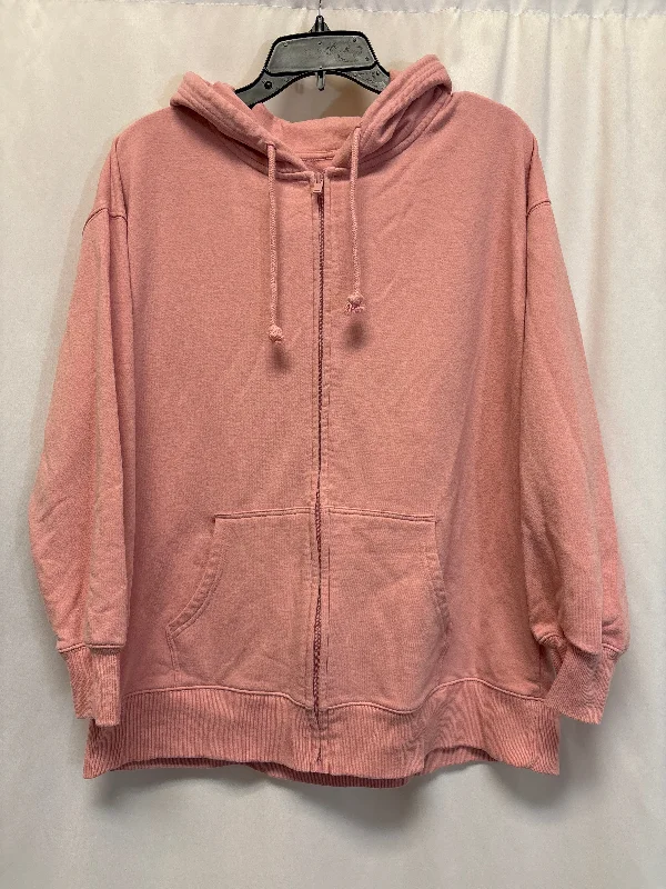 Men's Hoodies for TravelSweatshirt Hoodie By Terra & Sky In Pink, Size: 1x