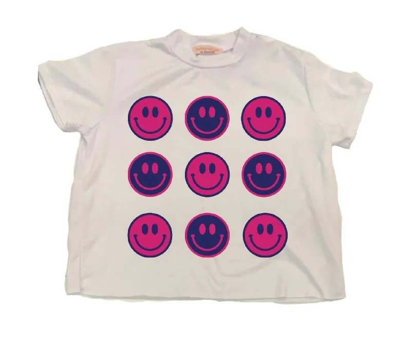 Men's Shirts with Mandarin CollarsKid's Smiley Tee In Blue/pink