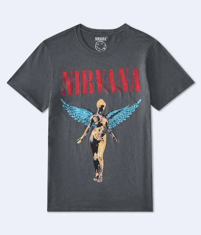 Men's Shirts with Zippered PocketsAeropostale Nirvana In Utero Relaxed Graphic Tee