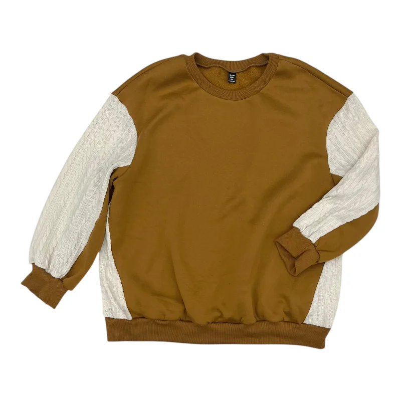 Men's Hoodies for YogaSweatshirt Crewneck By Shein In Brown, Size:2X