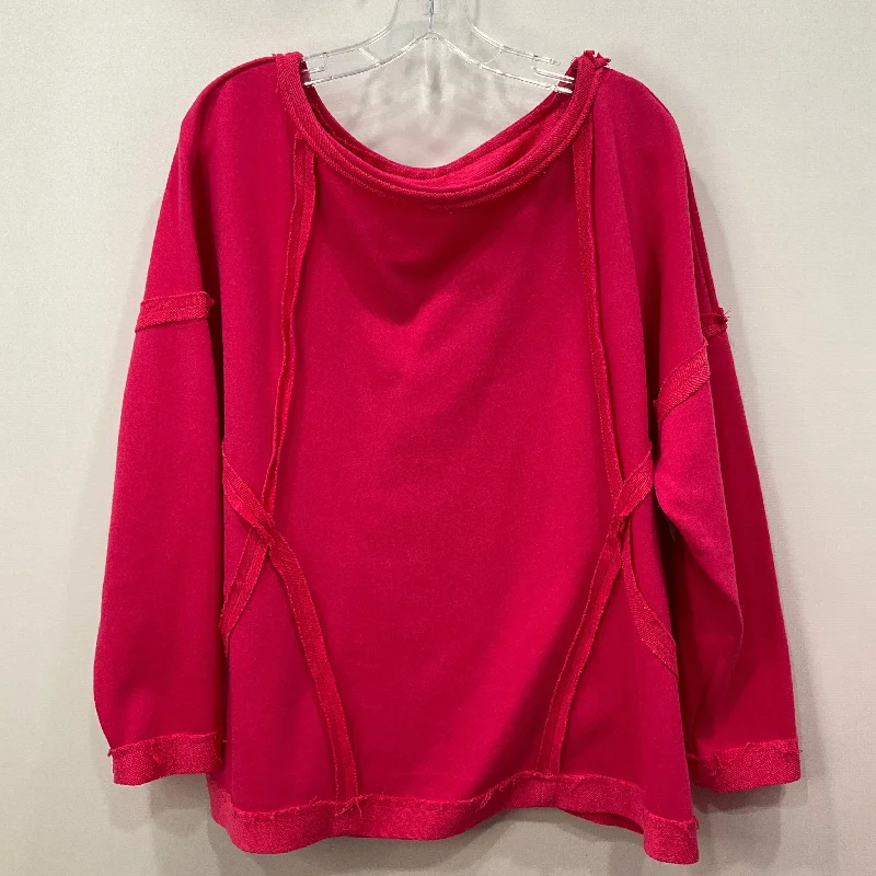 Modern Men's Tech HoodiesSweatshirt Crewneck In Pink, Size: L