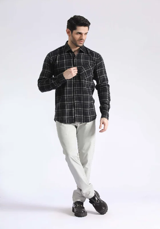 Men's Neutral-Tone Shirts for Versatile StylingTEXTURED CHECK SHIRT
