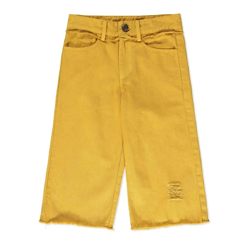 Comfortable Men's JeansGirls Wide Leg Jeans In Mustard