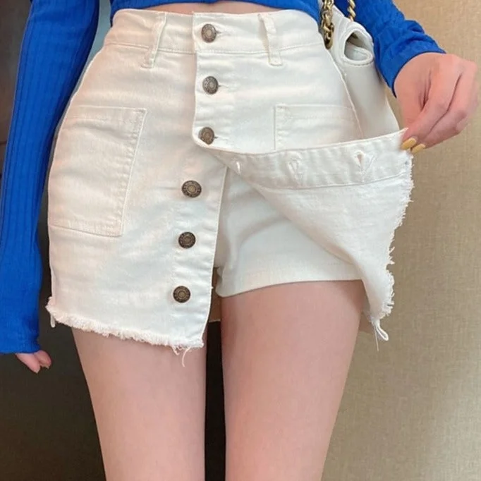 Premium Quality Men's Jeans for Every OccasionKittenAlarm - Summer Sexy Mini Skirt Women New Arrival Single Buttons High Waist Denim Shorts Skirt Black Or White A Line Jean Skirts Premium Quality Men's Jeans for Every OccasionKittenAlarm - Summer Sexy Mini Skirt Women New Arrival Single Buttons High Waist Denim Shorts Skirt Black Or White A Line Jean Skirts