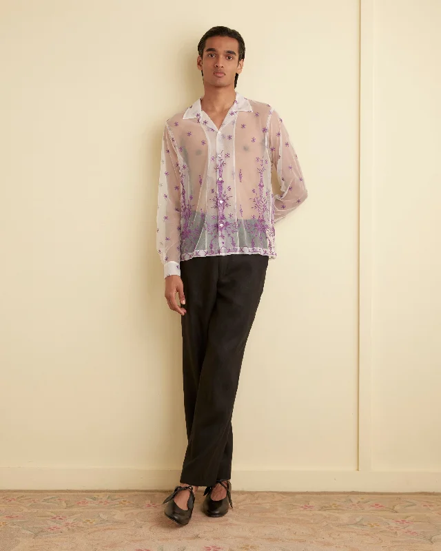 Men's Timeless Dress Shirts for Enduring StyleSheer Lavandula Long Sleeve Shirt