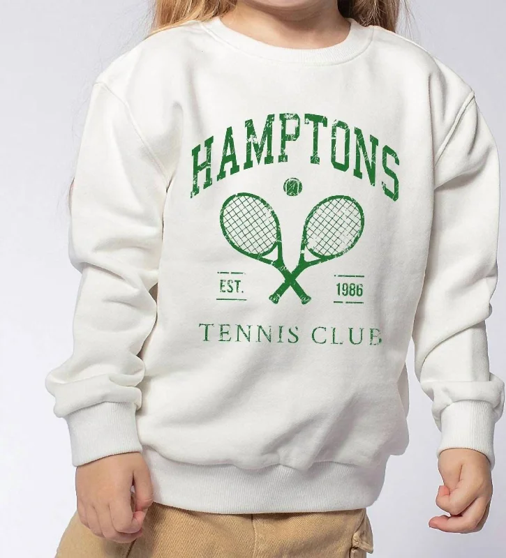 Men's Shirts with CollarsKid's Hamptons Tennis Club Sweatshirt In Off White