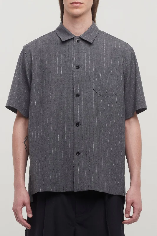Sacai Chalk Stripe Shirt in Grey