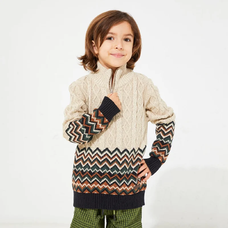 Men's Sweaters with High-Low HemlinesBohemian High Neck Sweater