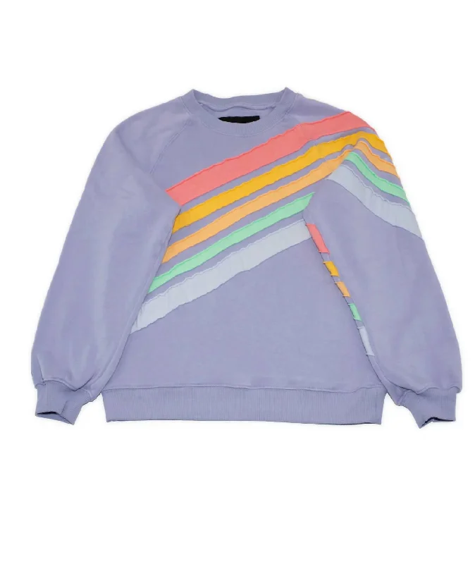 Men's Shirts with Spread CollarsGirl's Flynn Crew Sweatshirt In Lilac Rainbow