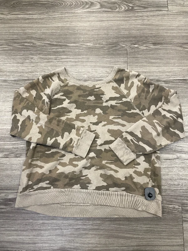 Men's Hoodies with Adjustable SleevesSweatshirt Crewneck By Unlisted In Camouflage Print, Size: 2x