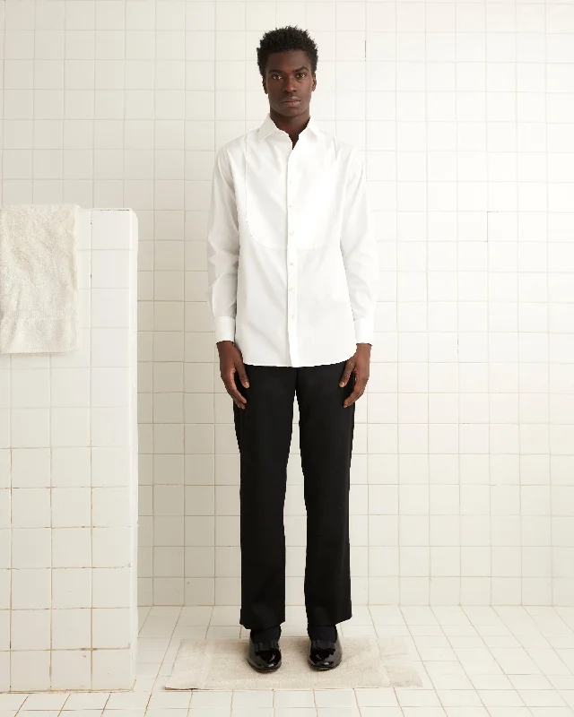 Men's Crew Neck T-Shirts for Everyday WearBib Tuxedo Shirt - White