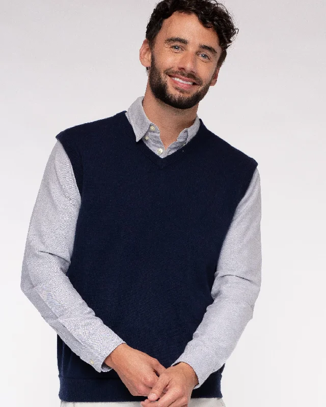 Men's Sweaters with Fair Isle PatternsCotton Cashmere Classic V-Neck Sweater Vest (Choice of Colors) by Alashan Cashmere Men's Sweaters with Fair Isle PatternsCotton Cashmere Classic V-Neck Sweater Vest (Choice of Colors) by Alashan Cashmere