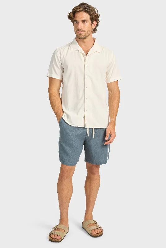 Men's Pants with Flap PocketsJeff Piped Linen Short