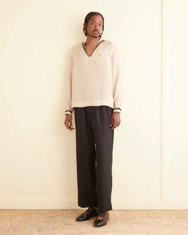 Men's Collared Shirts for Formal OccasionsCricket Shirt - Ecru/Navy