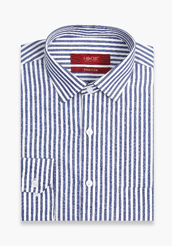 Men's Cufflink-Ready Shirts for Formal EventsBlue Lining Dress Shirt