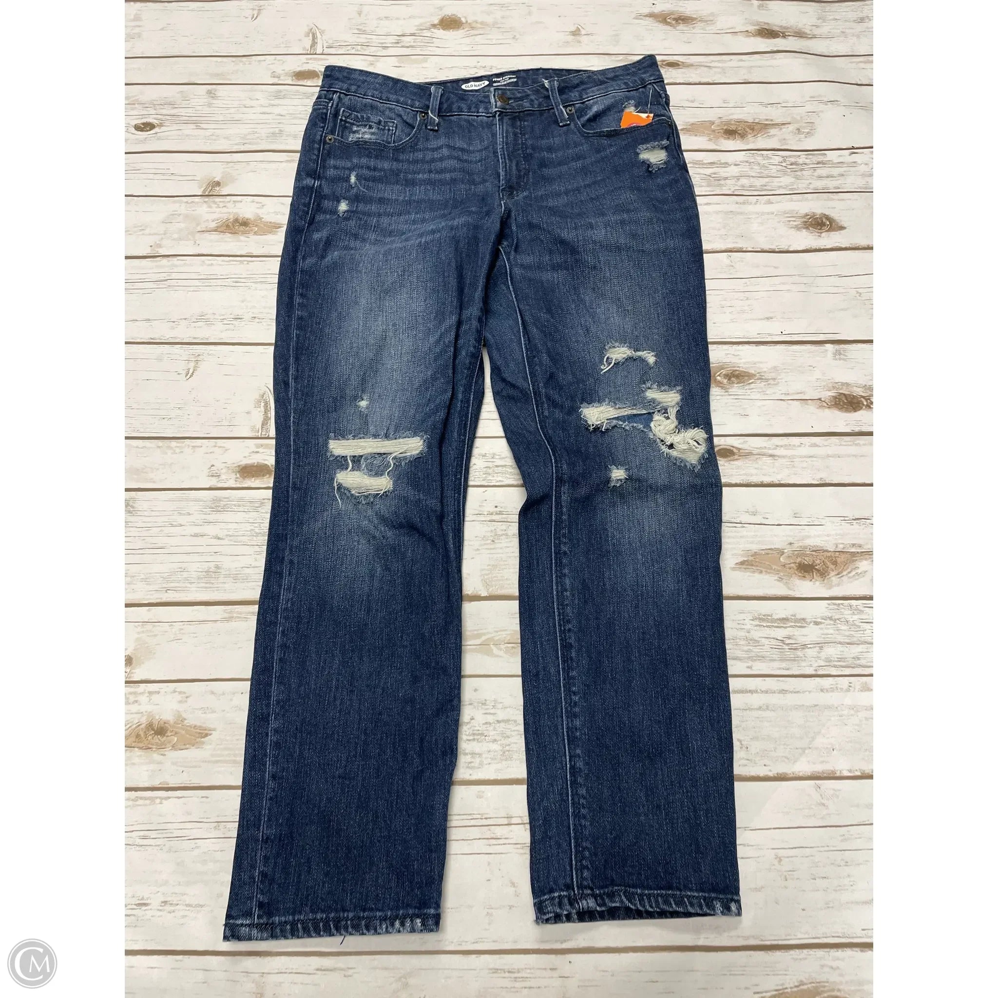 High-Quality Ripped Men's JeansJeans Straight By Old Navy In Blue Denim, Size: 12