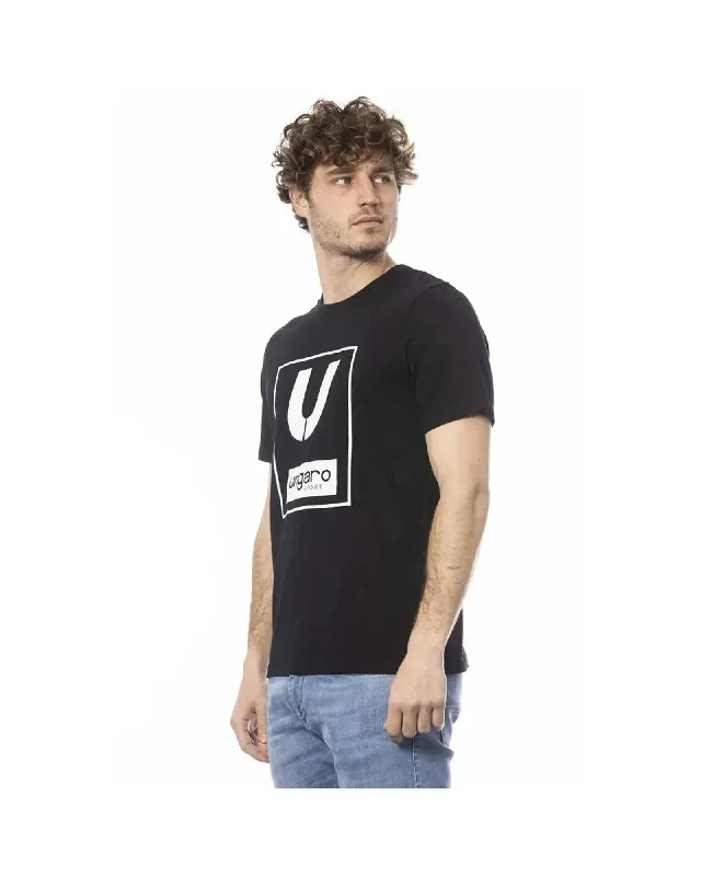 Durable Men's Work ShirtsUngaro Sport Men's Sleek Black Cotton Crew Neck Tee - L