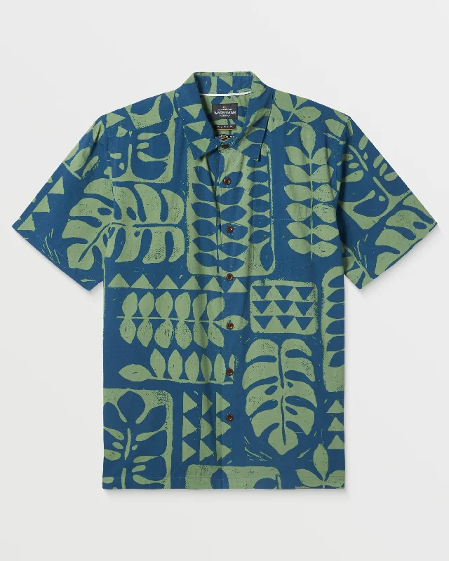 Men's Floral Print Shirts for Spring and SummerWaterman Turtle Island Shirt - Majolica Blue Men's Floral Print Shirts for Spring and SummerWaterman Turtle Island Shirt - Majolica Blue