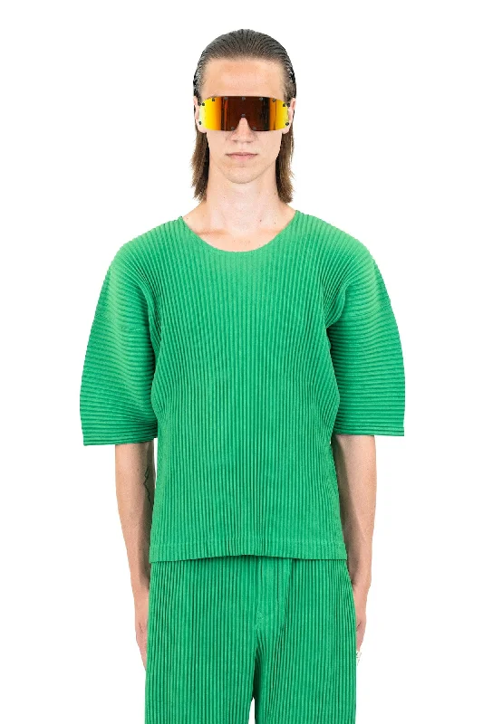 Homme Plissé MC July 23 T Shirt in Emerald