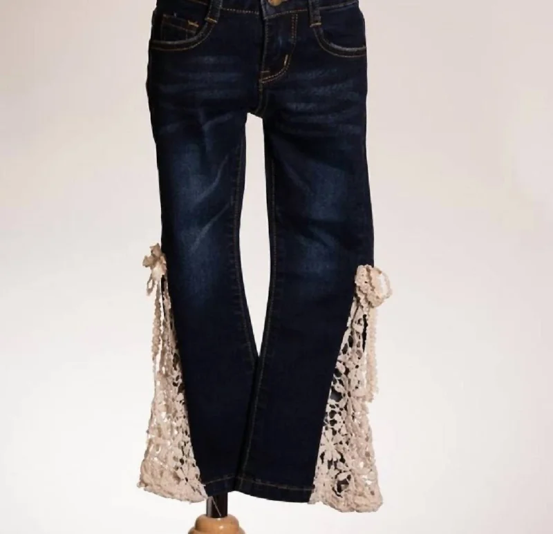 Everyday Men's JeansGirls Denim Lace Bell Jeans In Dark Denim/lace Bell