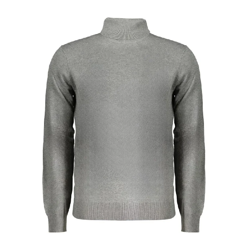 Men's Sweaters with Mock-Neck DesignsNorway 1963 Gray Wool Men Men's Sweater