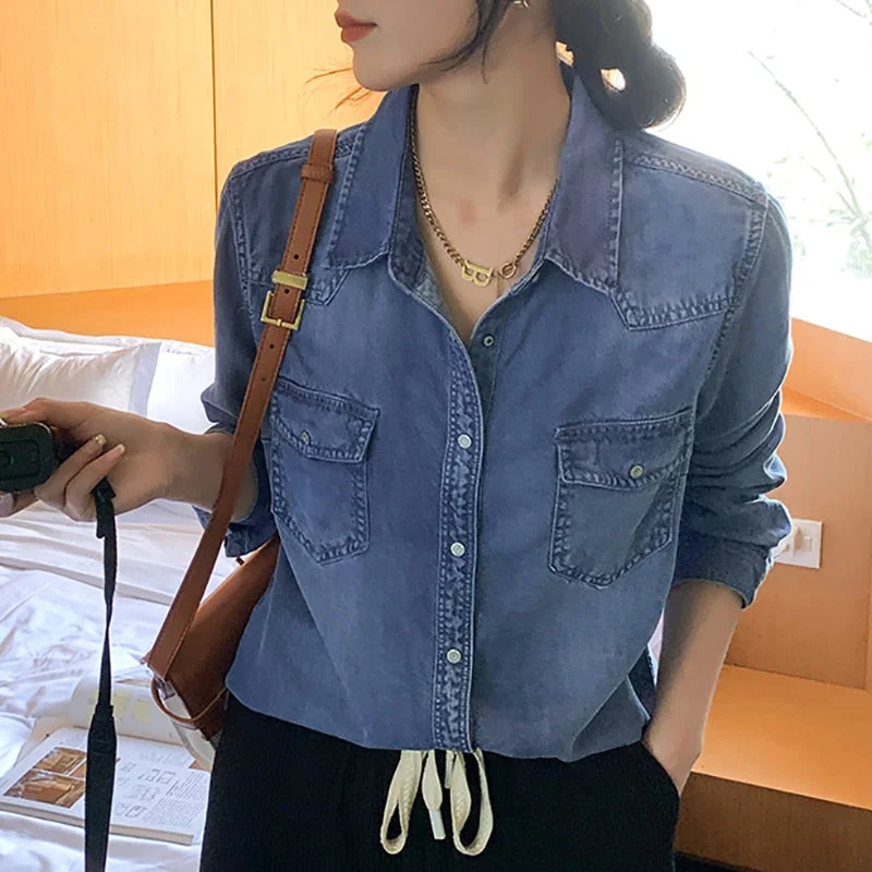Modern Ripped and Distressed Men's JeansKittenAlarm - Jeans Shirt for Women Spring 2024 New Long Sleeve Turn Down Collar Oversized Blouses Korean Vintage Casual Long Top Modern Ripped and Distressed Men's JeansKittenAlarm - Jeans Shirt for Women Spring 2024 New Long Sleeve Turn Down Collar Oversized Blouses Korean Vintage Casual Long Top