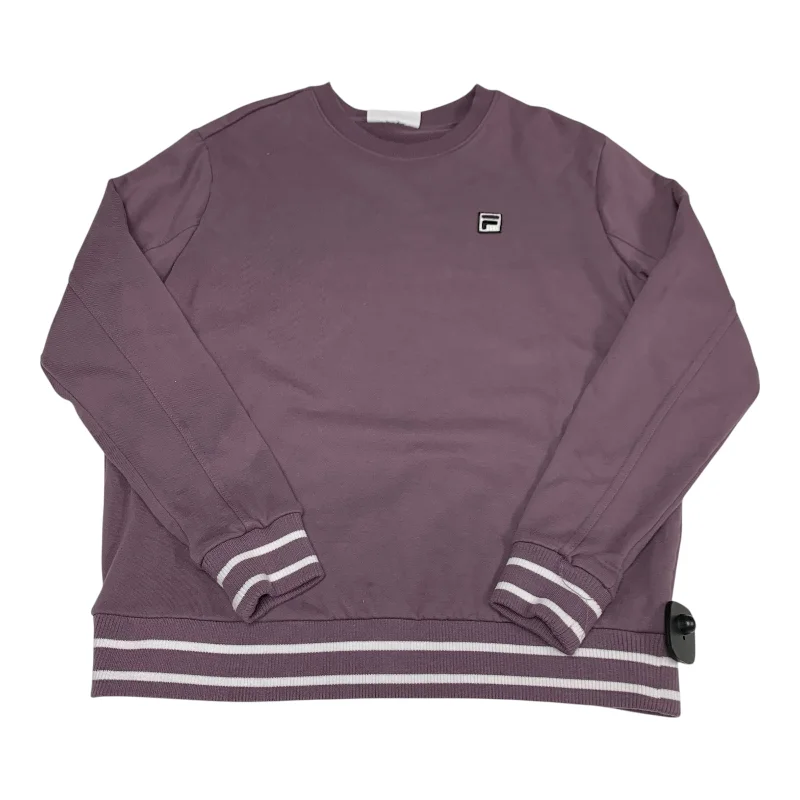 Men's Hoodies with Water-Repellent FabricSweatshirt Crewneck By Fila In Purple, Size: Xl Men's Hoodies with Water-Repellent FabricSweatshirt Crewneck By Fila In Purple, Size: Xl