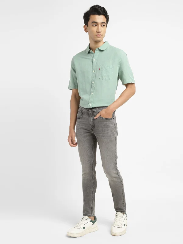 Men's Jeans with Elastic WaistbandsMen's Grey Skinny Taper Jeans