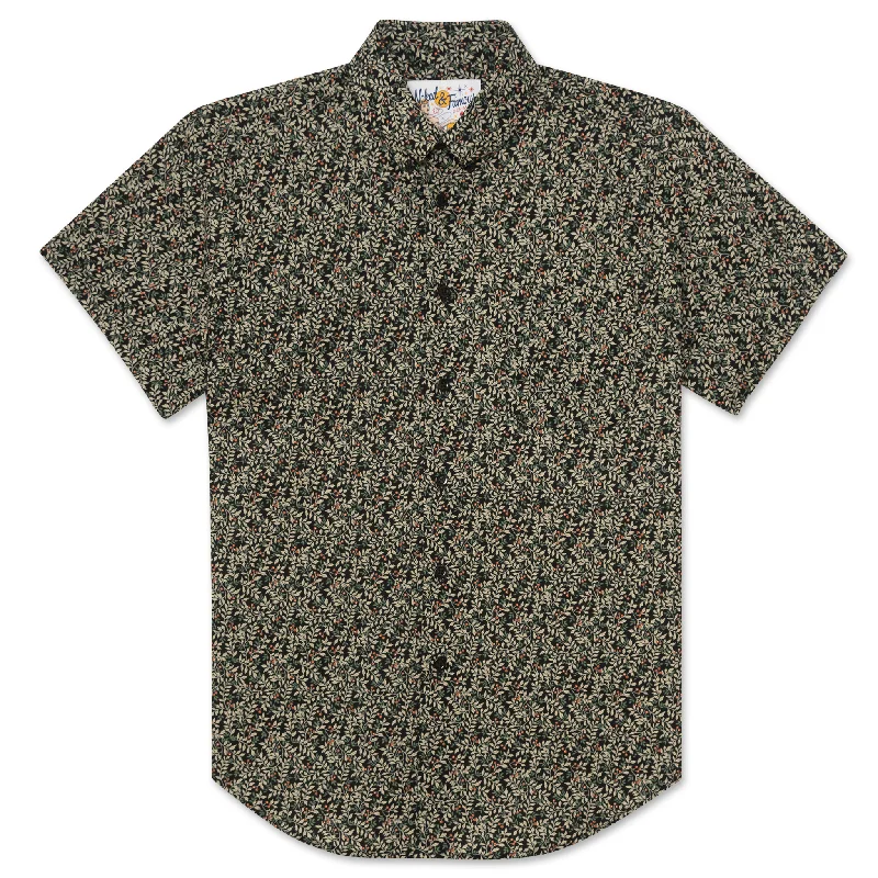 Mid-Waisted Men's JeansShort Sleeve Easy Shirt - Nuts & Berry -Black