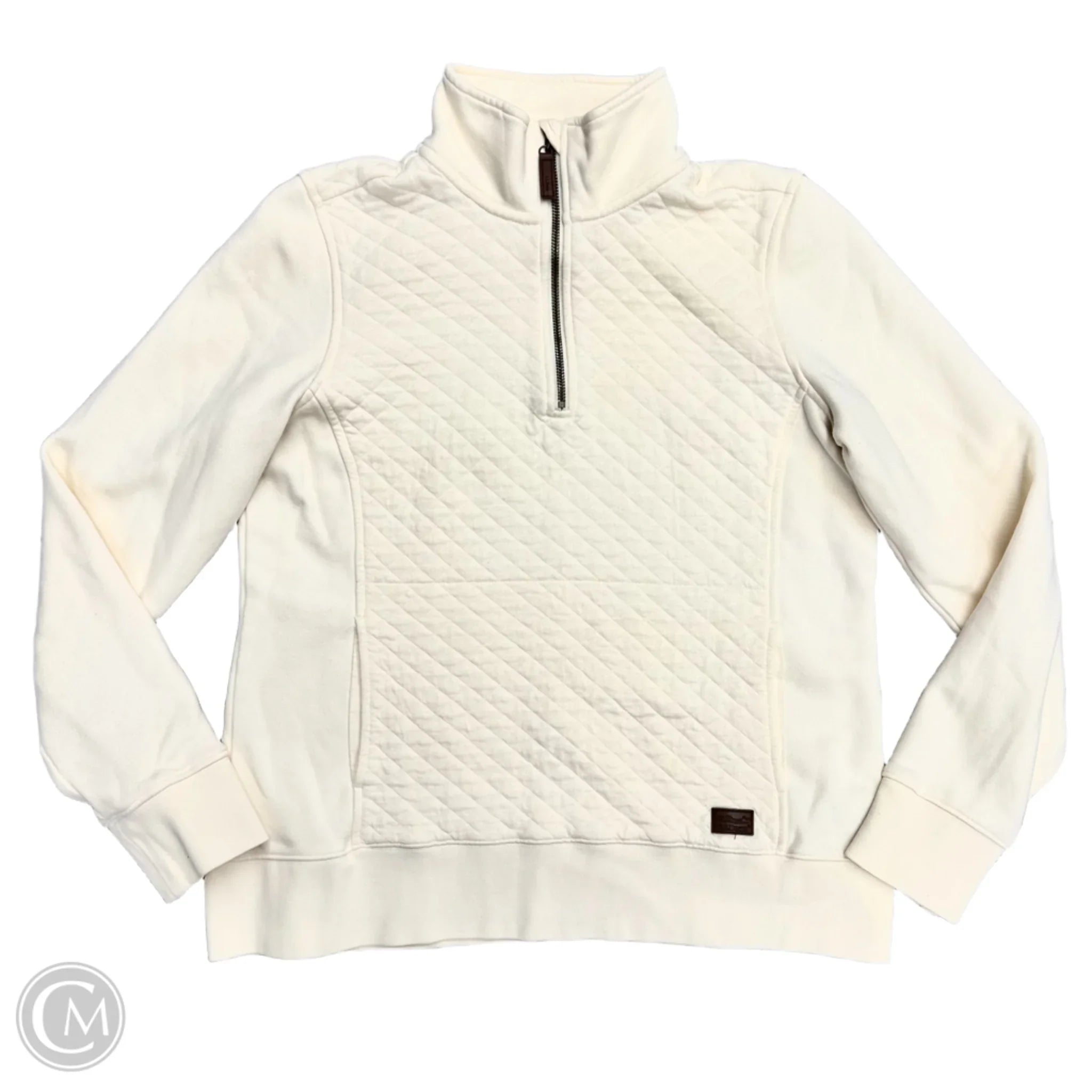 Warm Men's Thermal HoodiesSweatshirt Collar By L.l. Bean In Cream, Size: M