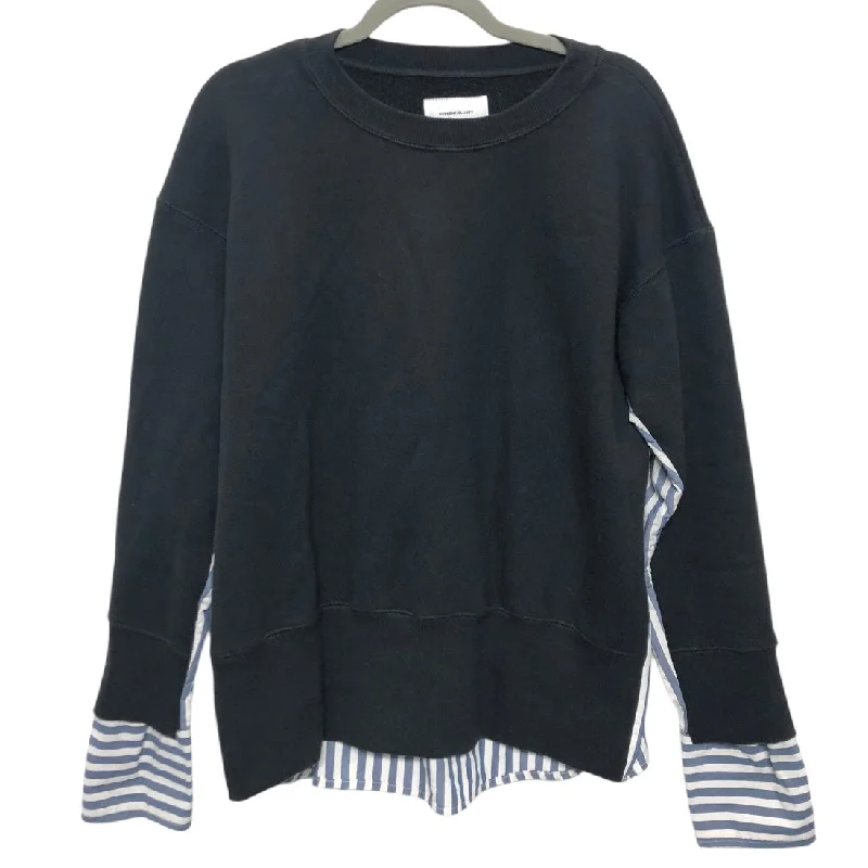 Men's Hoodies with Reflective StripesSweatshirt Crewneck By Current Elliott In Black & Blue, Size:Xl Men's Hoodies with Reflective StripesSweatshirt Crewneck By Current Elliott In Black & Blue, Size:Xl