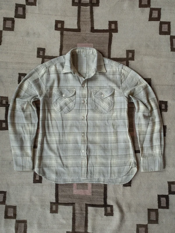 Men's Spread-Collar Shirts for a Bold StatementWashed Flannel Workshirt - Warming Sage Rodeo Plaid