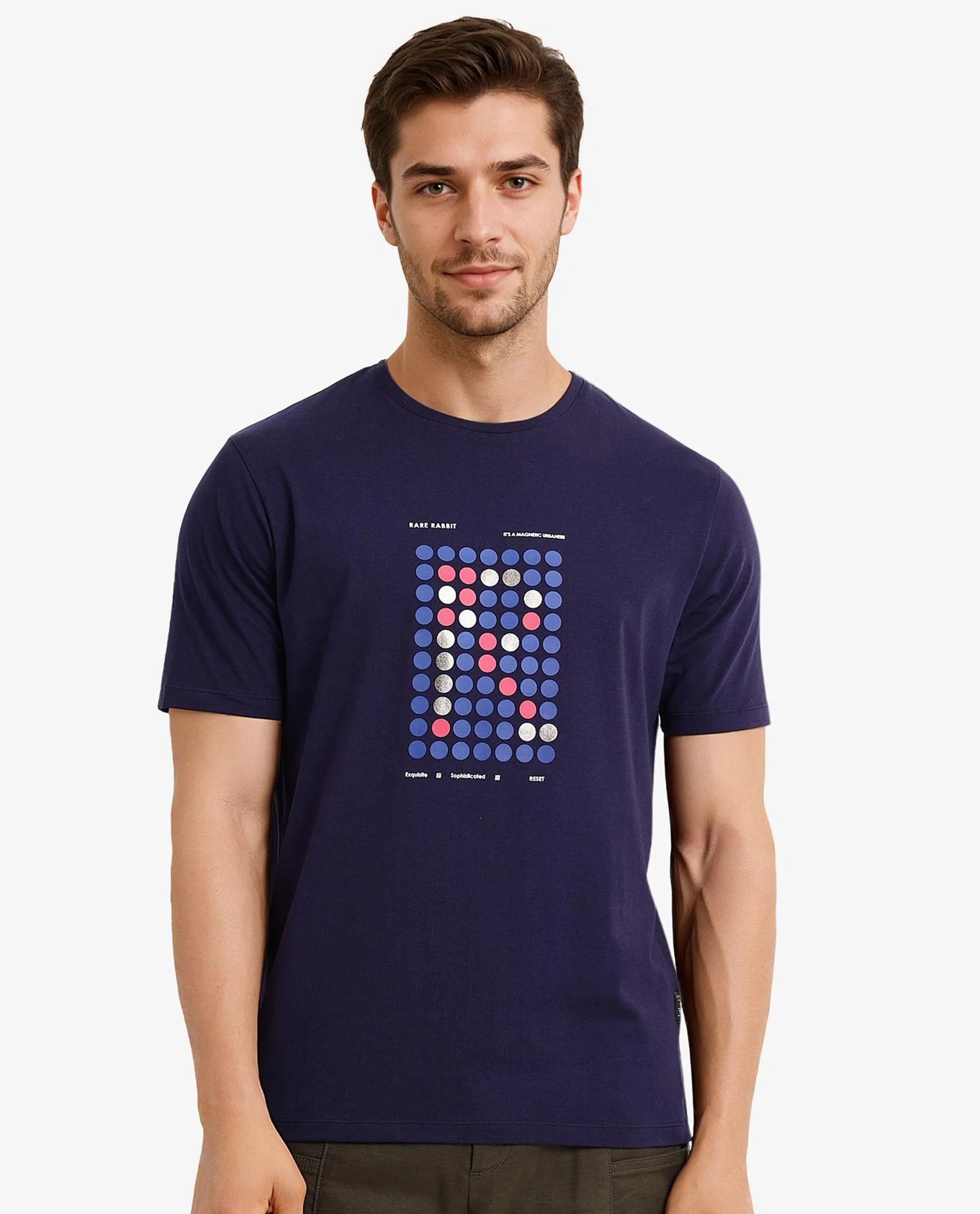 Men's Shirts for CampingRare Rabbit Men Colos Navy Cotton Lycra Fabric Short Sleeve Crew Neck Regular Fit Graphic Print T-Shirt Men's Shirts for CampingRare Rabbit Men Colos Navy Cotton Lycra Fabric Short Sleeve Crew Neck Regular Fit Graphic Print T-Shirt