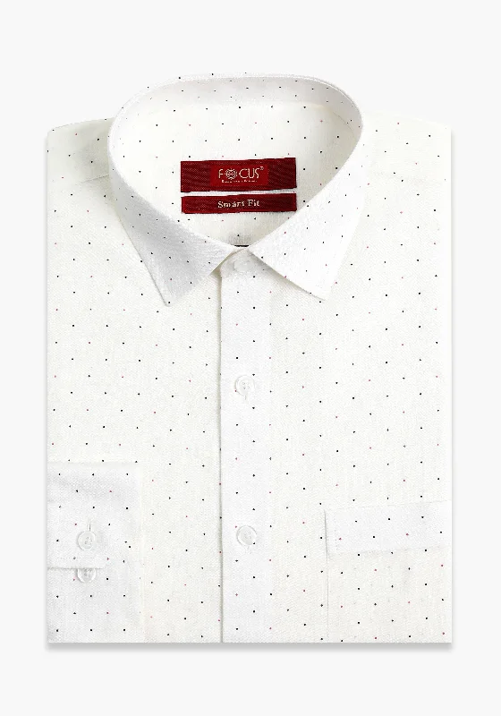 Men's Solid-Colored Shirts for VersatilityCream Doted Dress Shirt