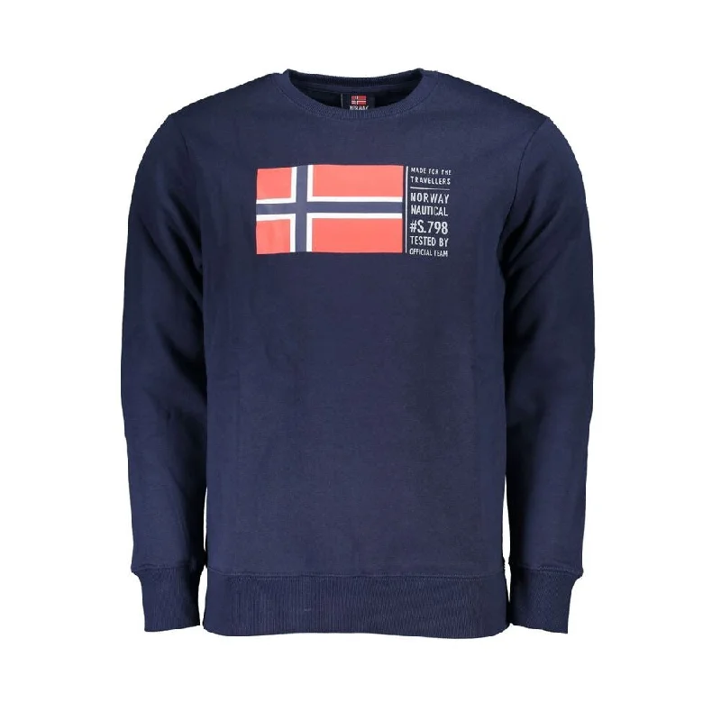 Men's Sweaters in Earthy TonesNorway 1963 Blue Cotton Men's Sweater