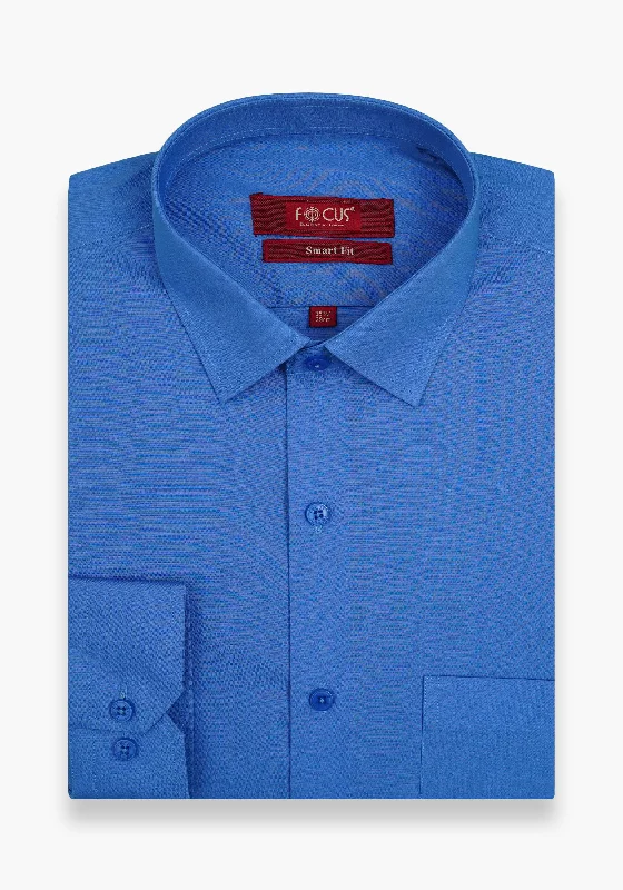 Men's Patterned Button-Down Shirts for Added InterestMen Blue Plain Dress Shirt