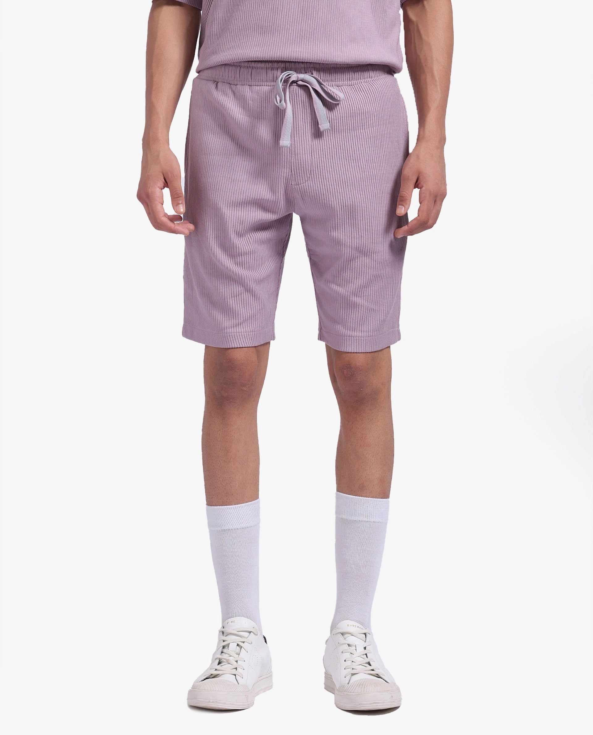 Men's Pants with Stain-Resistant TreatmentRare Rabbit Men Breto-1 Dusky Pink Button Closure Regular Fit Plain Shorts
