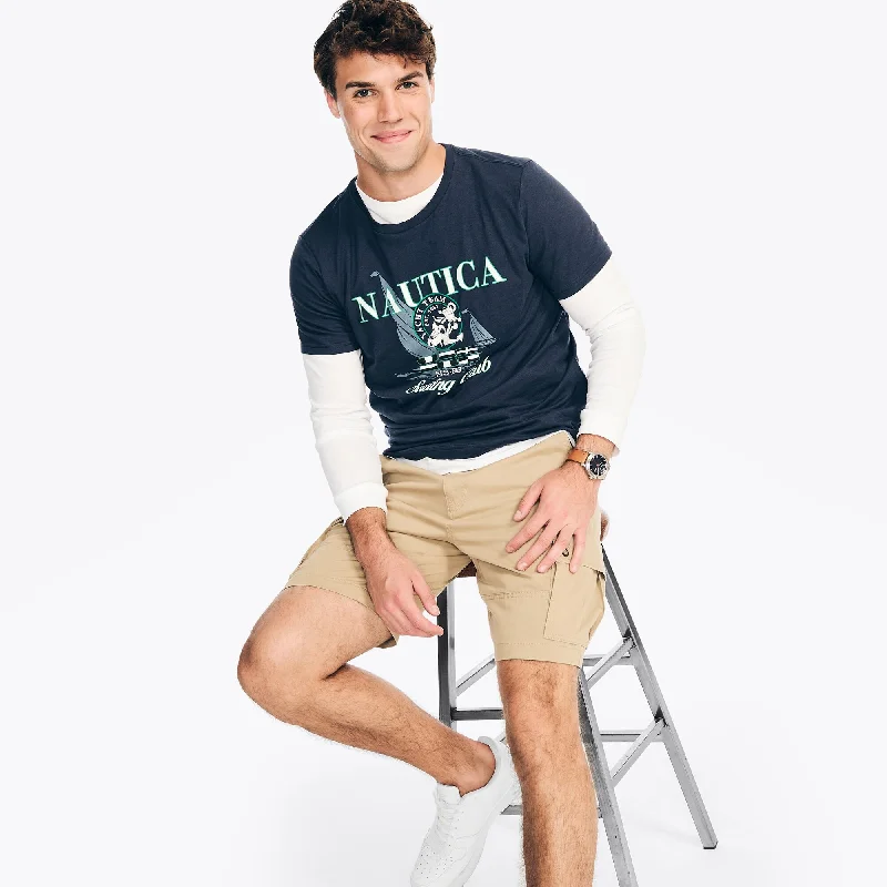 Men's Shirts with Snap ButtonsNautica Mens Sailing Club Graphic T-Shirt