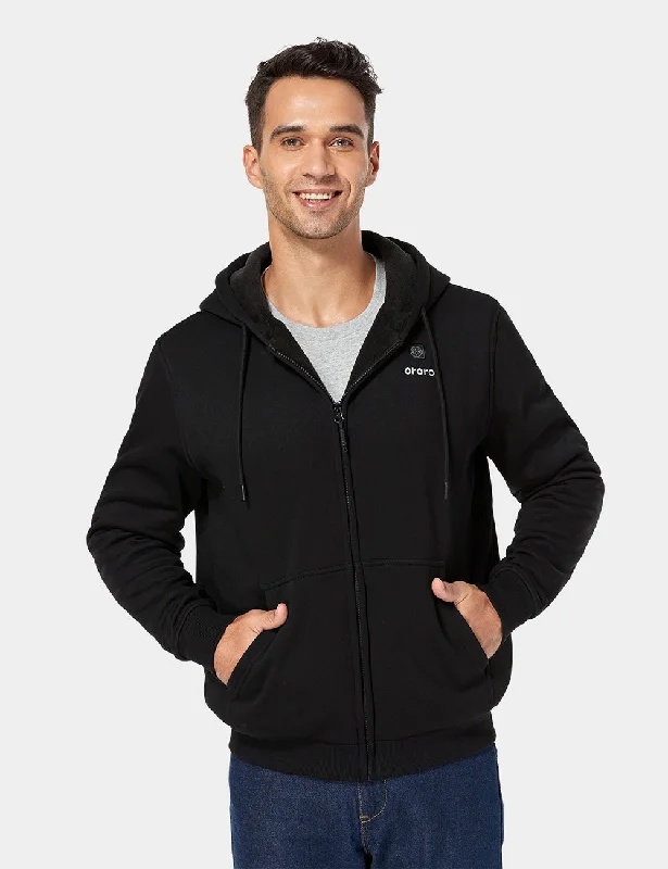 Men's Hoodies with Reinforced HemsUnisex Heated Fleece Hoodie - Black