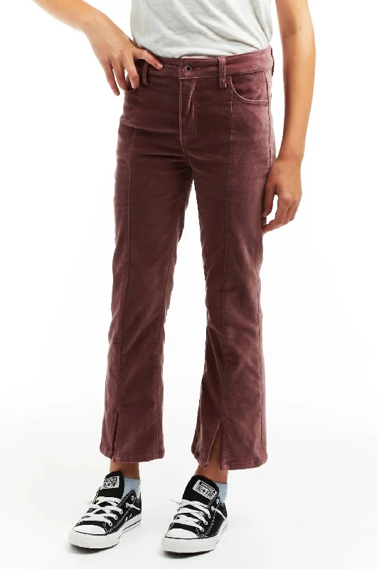 Hipster Men's JeansGirl's High Rise Kick Bootcut Pant In Mauve