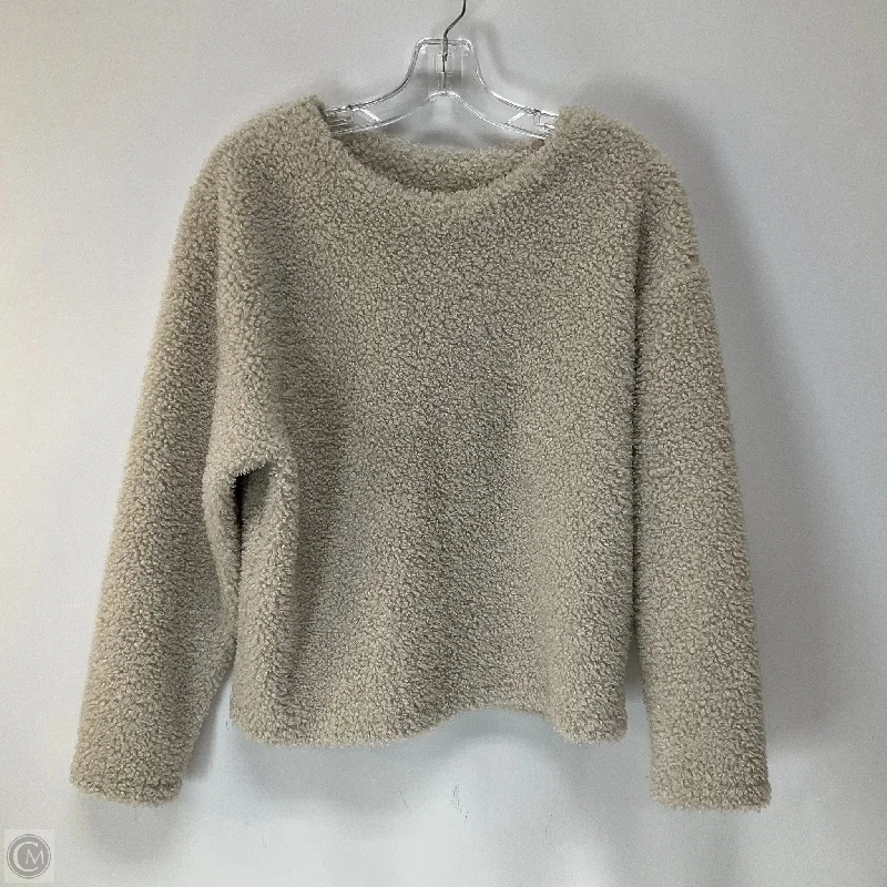 Cool Men's Graphic HoodiesSweatshirt Crewneck By Uniqlo In Cream, Size: S